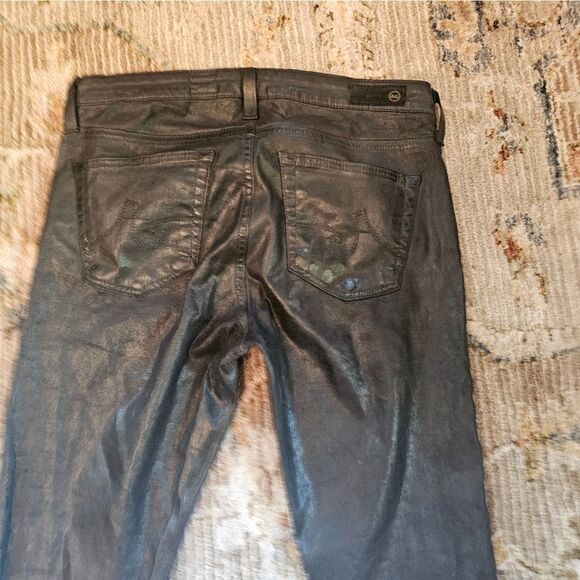 AG Adriano Goldschmied coated black jeans sz27 with 32" inseam,excellent conditi - Picture 2 of 6